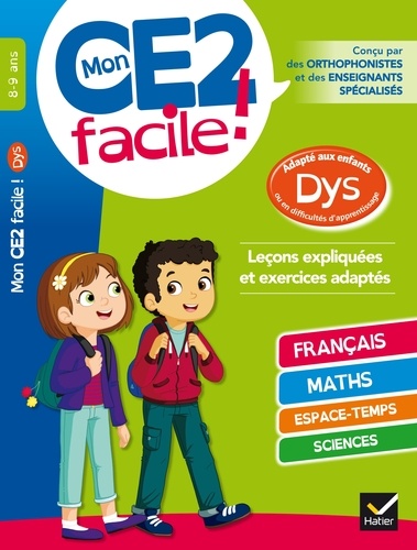 Mon CE2 facile ! adapté aux enfants dyslexiques (DYS) ou en difficulté d'apprentissage 8-9 ans