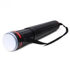 Tube Porte plan extensible Noir Ø 10 cm L77 cm