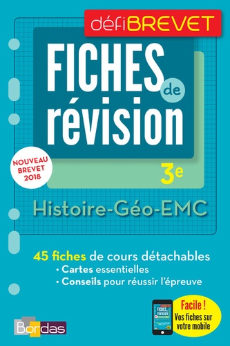 Histoire-Géographie-EMC 3e  - Fiches de révision