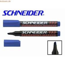 Marqueur permanent Schneider 133  - Bleu - Pointe biseau - Unité