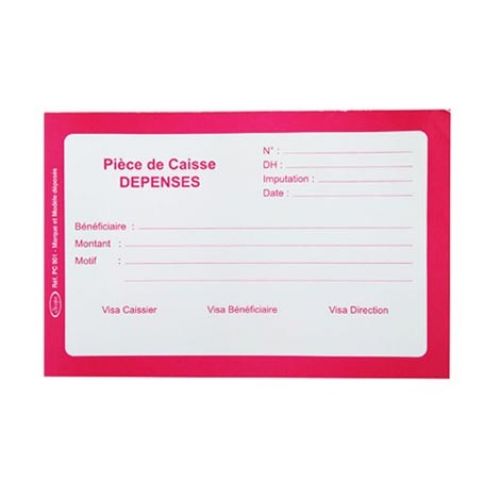 Carnet - Pièce de caisse dépenses