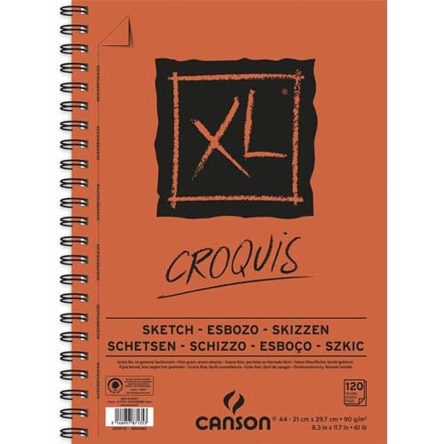 Bloc à dessin Canson XL  - A5 - 90g - Blanc - 60 feuilles