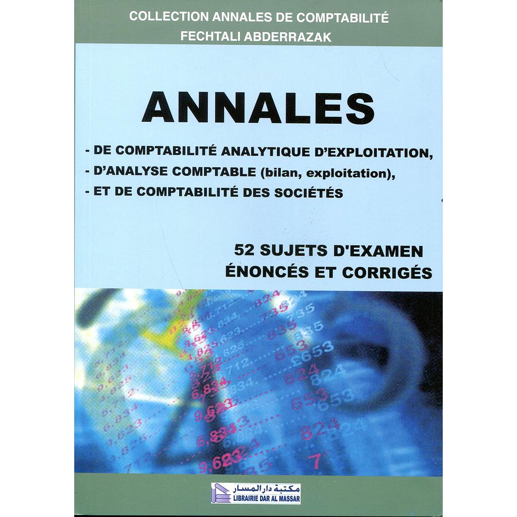 Annales de comptabilité analytique d'exploitation 52  sujets d'examen