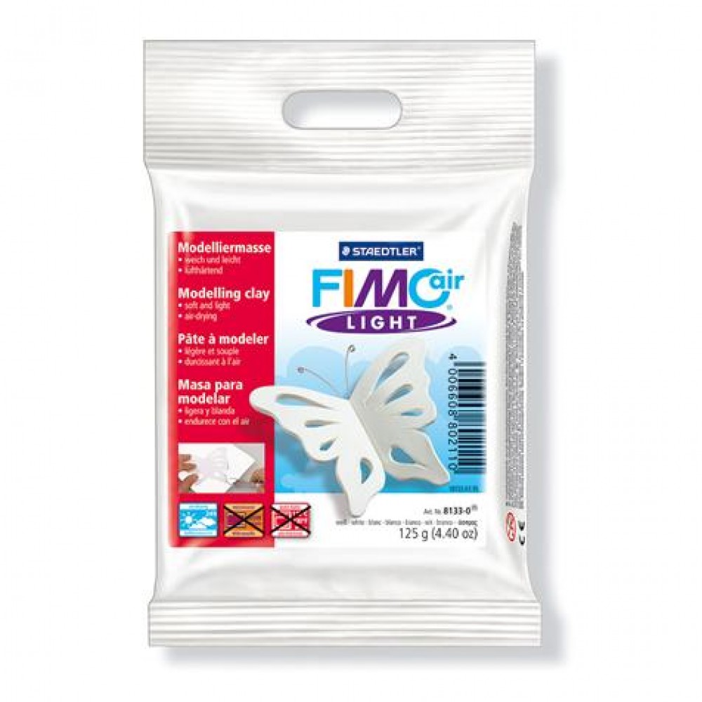 Pâte à modeler Fimo Air Light - durcissante à l'air libre ou au four micro-onde Staedtler - Blanc - 125g