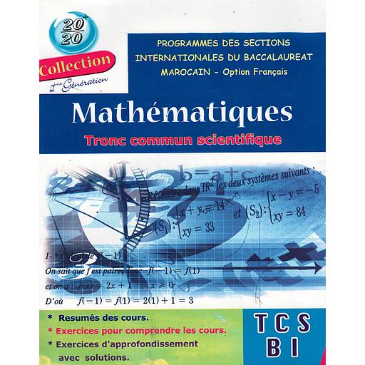 20/20 Mathématique TCS  B I- Option français