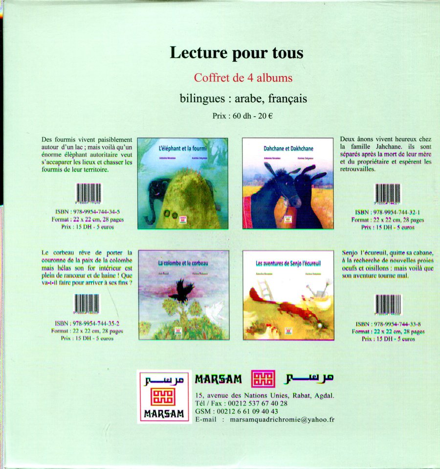 Lecture pour tous - Coffret de 4 albums bilingues : Arabe, Français