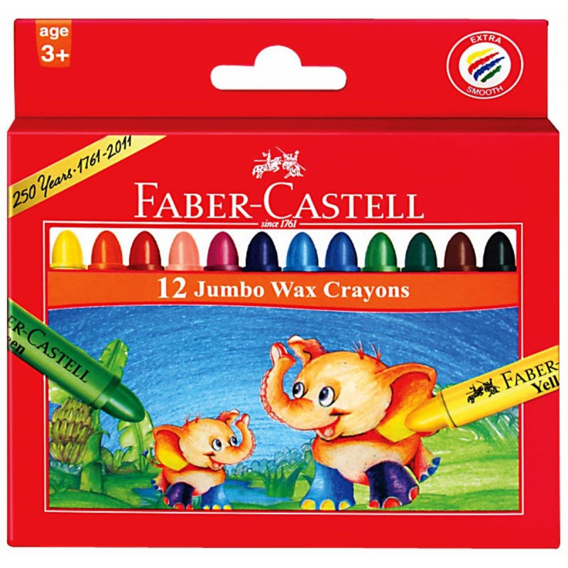 Crayon de Cire Faber-Castell -GRAS - Jumbo - 12 crayons