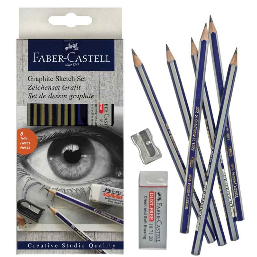 Paquet de Crayon à papier 2H/HB/B/2B/4B/6B  avec Gomme + Taille crayon