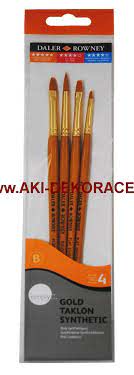 Pinceaux Gold taklon  - 4 pinceaux