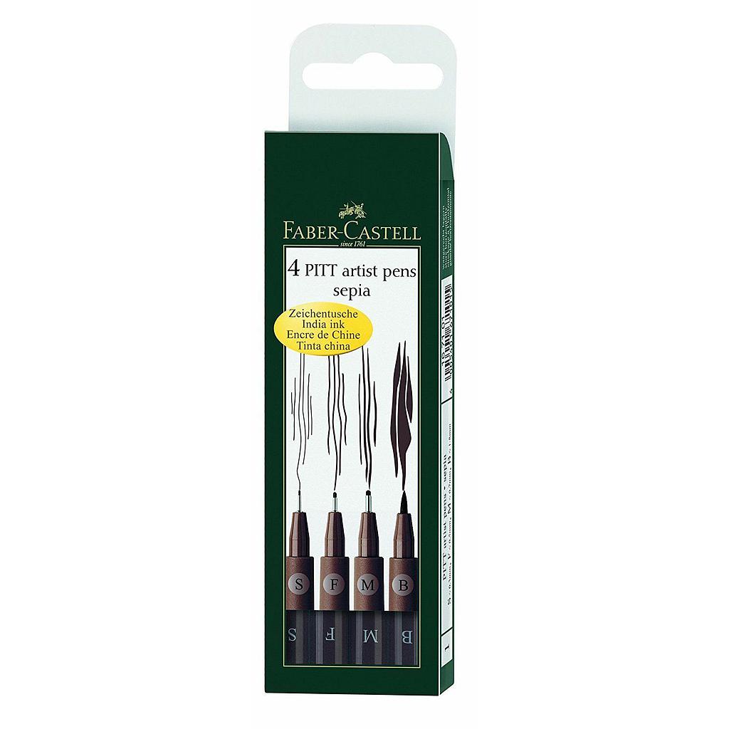 Set de 4 Stylos Feutres Sepia