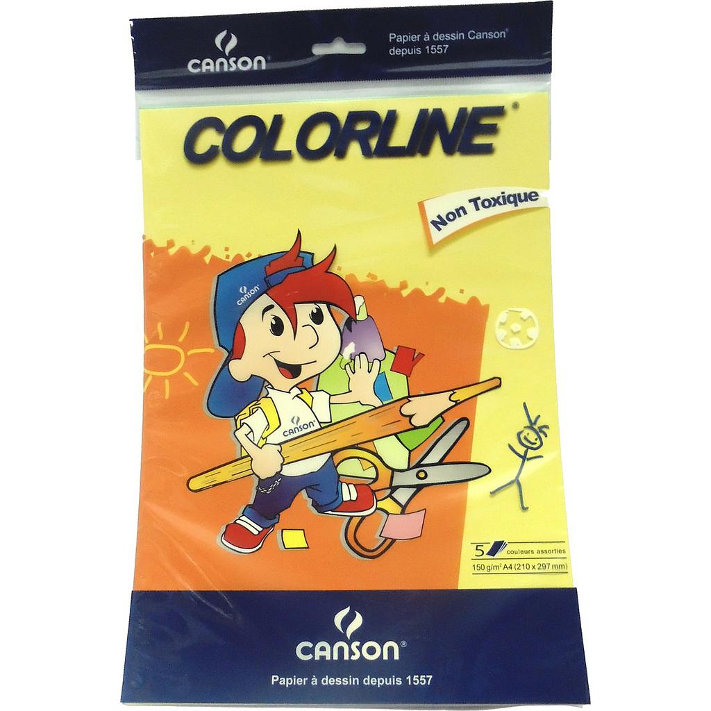 Papier à dessin Canson  - 150g - 5 feuilles - Couleurs