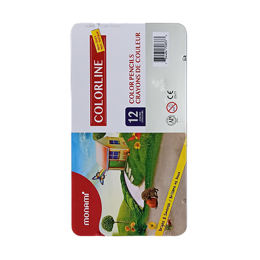 12 Crayons de couleur COLORLINE - Boîte métallique