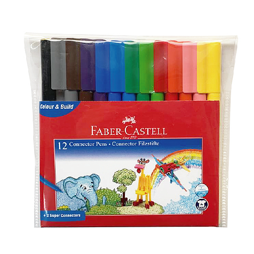 Pochette de Feutres de coloriage connectors x12 - FABER-CASTELL