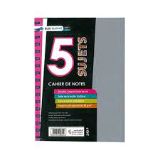 Registre Bleu Marine A4 5 Sujets