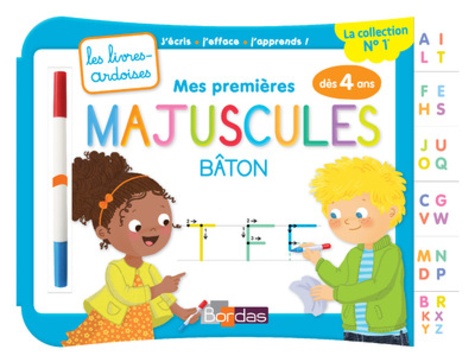 Mes premières majuscules bâton  - Avec 1 feutre effaçable 2 couleurs