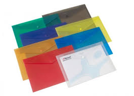 Enveloppe Plastique à Clip Jaune