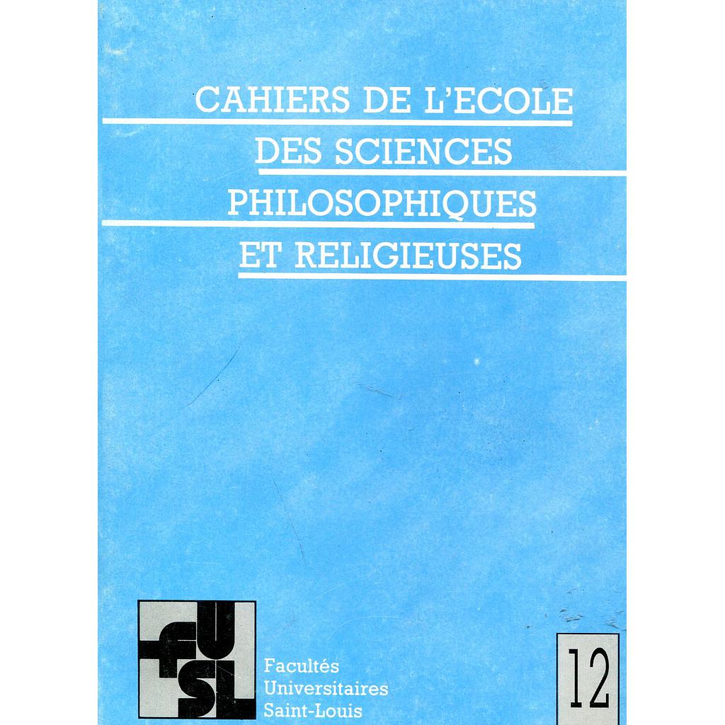 Cahiers de l'école des sciences philosophiques et religieuses