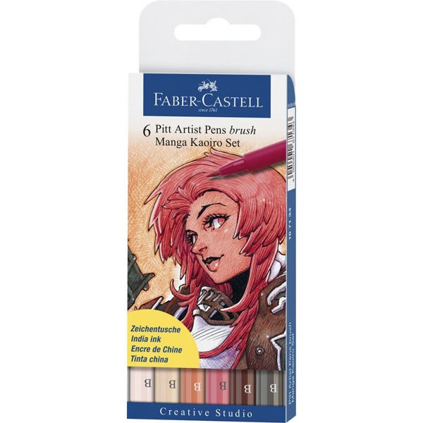 Pochettes 6 feutres  pitt brush Manga kairo B