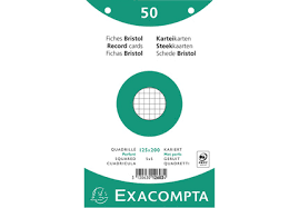 Fiches Bristol Perforée Réf 12603  125 x 200 Blanc