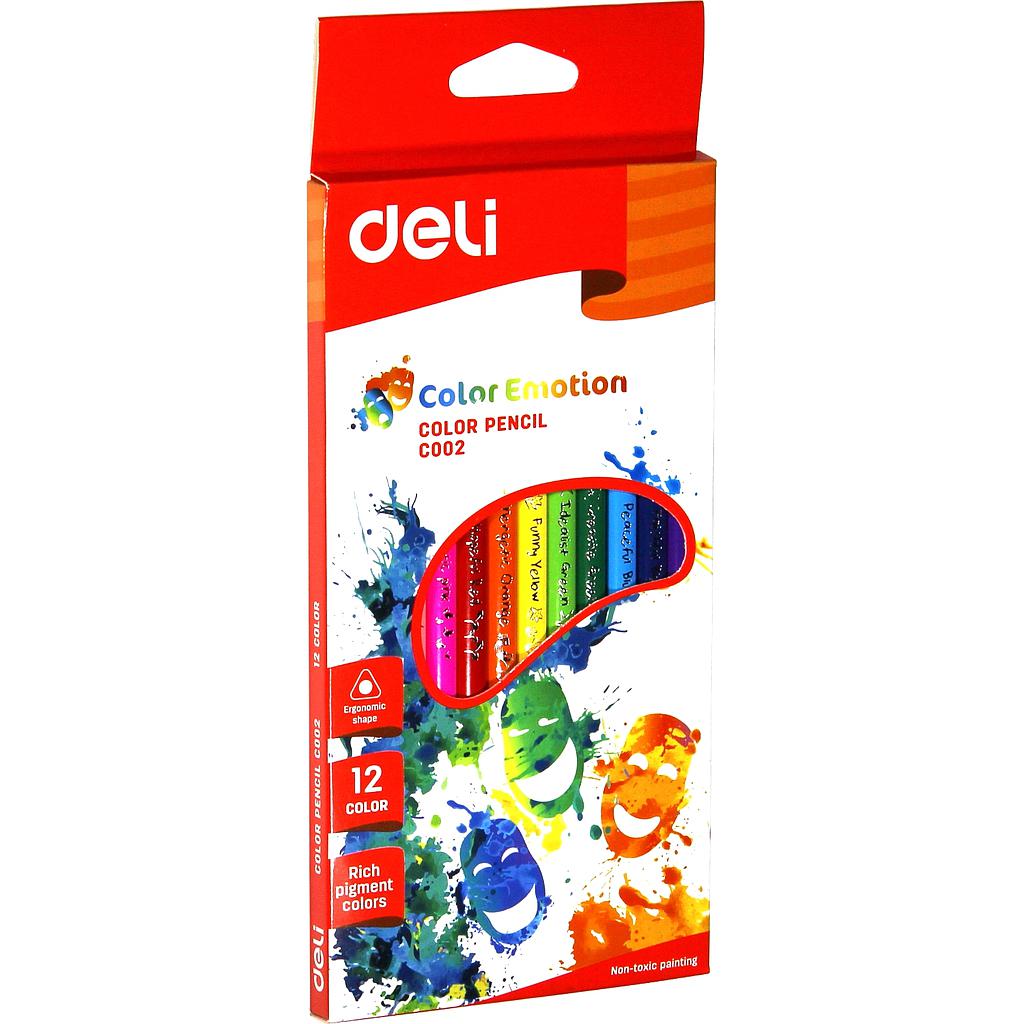 12 Crayons de Couleur Emotion Triangulaire