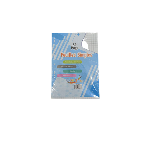 Feuilles Mobiles Perforées Blanches 80 P 21 x 29.7