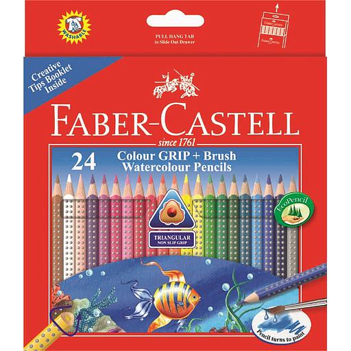 Crayons à Aquarelle Faber-Castell-de 24 Crayons avec Pinceau-