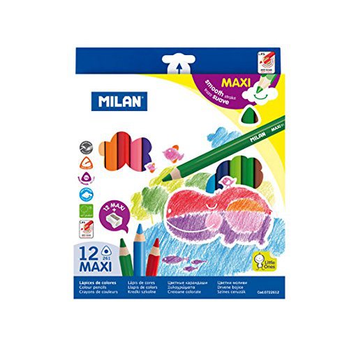 Pochette 12 Crayons de Couleur MAXI Triangulaires