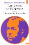 Les Droits de l'écrivain, suivi de Discours de Stockholm