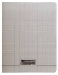 Cahier PP Calligraphe  - 17*22 Piqué 96p - 90g Gris