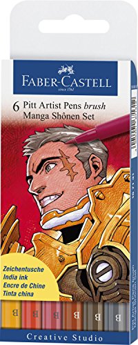 Pochettes 6 feutres pitt brush manga Shonen B