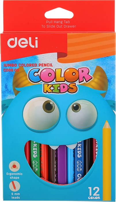 12 Crayons de Couleur Color Kids - Forme Triangulaire GRAS