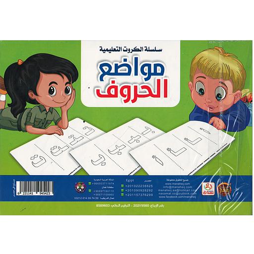 سلسلة الكروت التعليمية مواضع الحروف