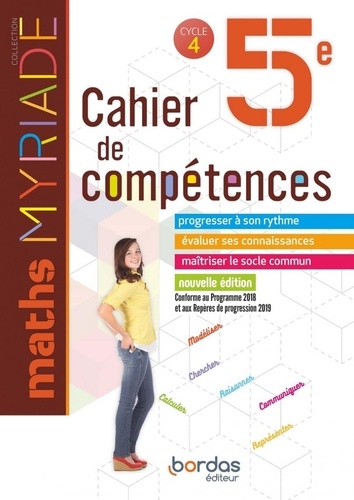 Maths 5e Cahier de compétences - Myriade