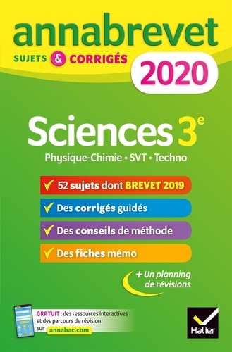 Sciences : Physique-chimie SVT Technologie 3e  - Sujets et corrigés