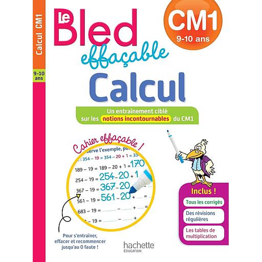 Bled effaçable calcul CM1