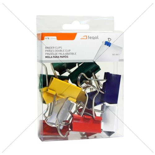 Boite de 12 Pinces Double Clip 32 mm Coloré