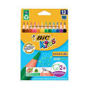 12 Crayon de couleur Gros triangulaire Bic KIDS