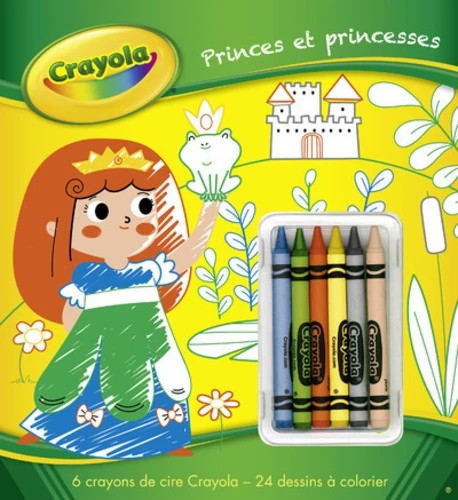 Princes et princesses : Avec 6 crayons de cire