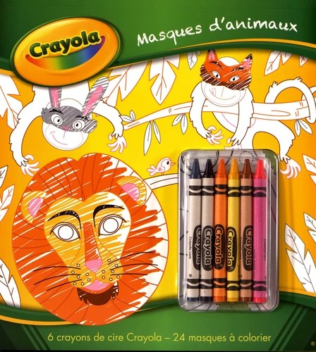 Masque d'animaux: Avec 6 crayons de cire