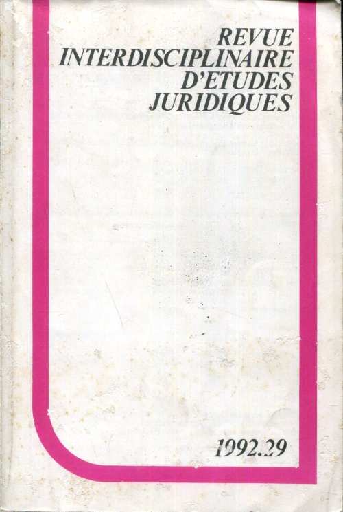 Revue interdisciplinaire d'études juridiques