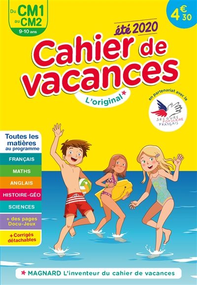 Cahier de vacances été du CM1 au CM2