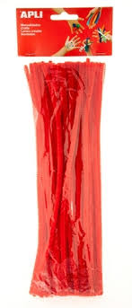 Sachet de 50 Chenilles Rouge