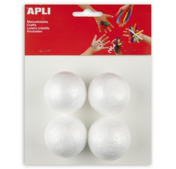 Sachet de 4 Boules En Polystyrène Kids 50mm Rèf 13475