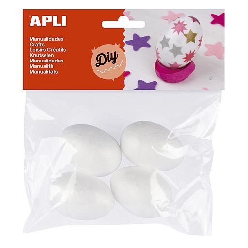 Sachet de 4 Oeufs En Polystyrène 50MM Kids