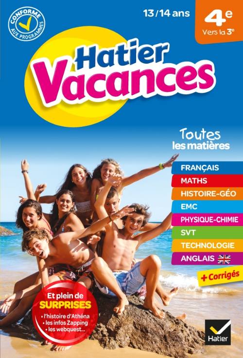 Hatier vacances de la 4e vers la 3e  - Toutes les matières