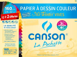 Pochette 12 Feuilles Couleurs 160 G 24*32