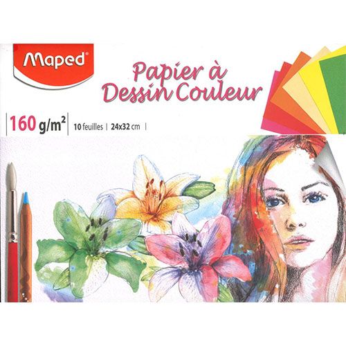 Paquet de 10 feuilles Blanc 180G 24*32