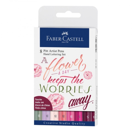 Pochette de 8 feutres Pitt Artist Pens Rose
