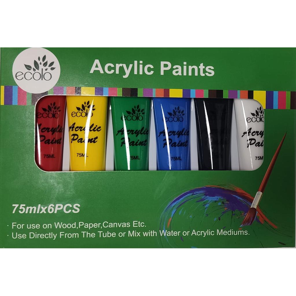 6 Tubes de Peinture Acrylique 75ml