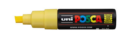 Marqueur Posca Jaune Pointe Large Biseautée